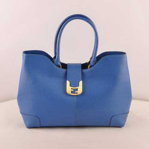 2546 Fendi 2jours Saffiiano Leather Tote Bag 2546 Blu